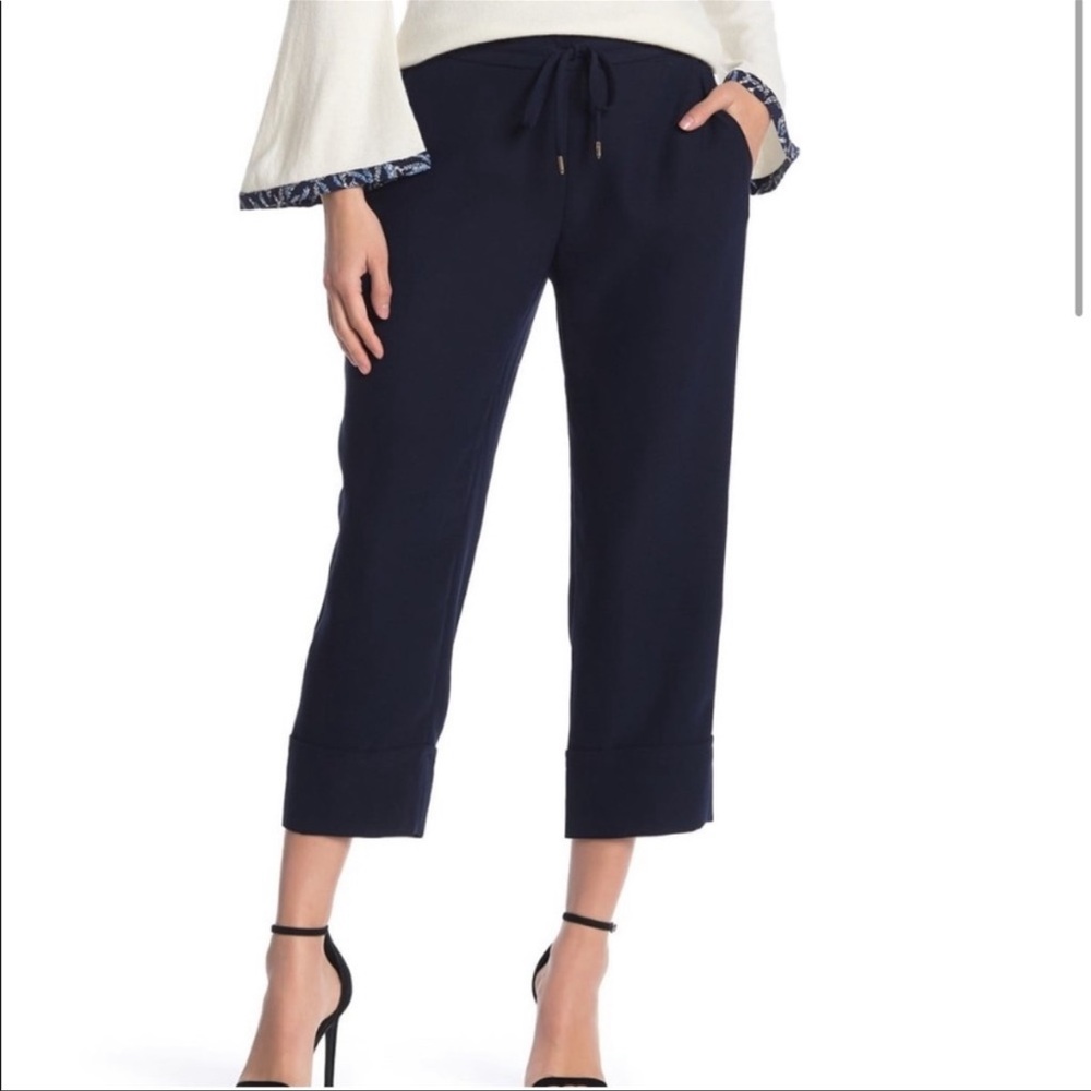 DRAPER JAMES Navy Crepe Pants
